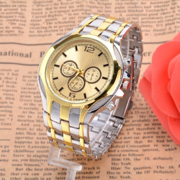 New Men's Fashion Sport Business Stainless Steel Belt Quartz Watch Wristwatches - May Your Fashion - 4