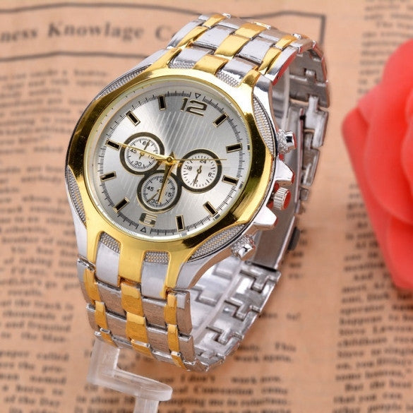 New Men's Fashion Sport Business Stainless Steel Belt Quartz Watch Wristwatches - May Your Fashion - 5