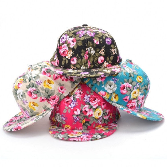 New Floral Flower Snapback Adjustable Fitted Men's Women's Headwear