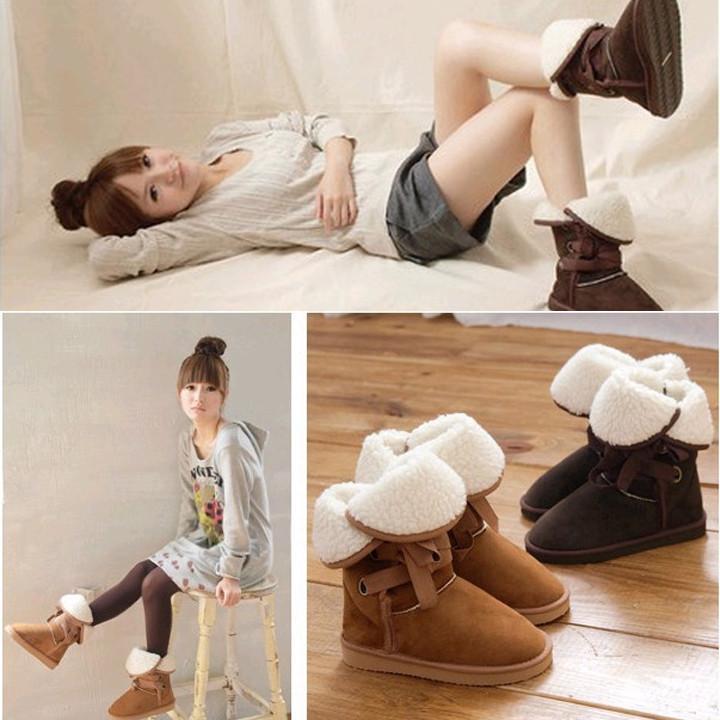 High Quality HOT 5 Colors Winter Faux Fur Snow Boot Man-Made Women Ankle Buckle Biker Boots Shoes Size37-40