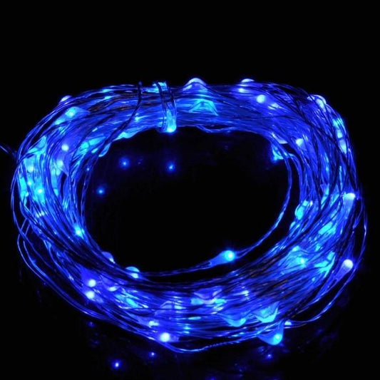 10M 33Ft 100 Leds Starry Copper Wire Warm White LED Light+AC/DC Power Supply Xmas