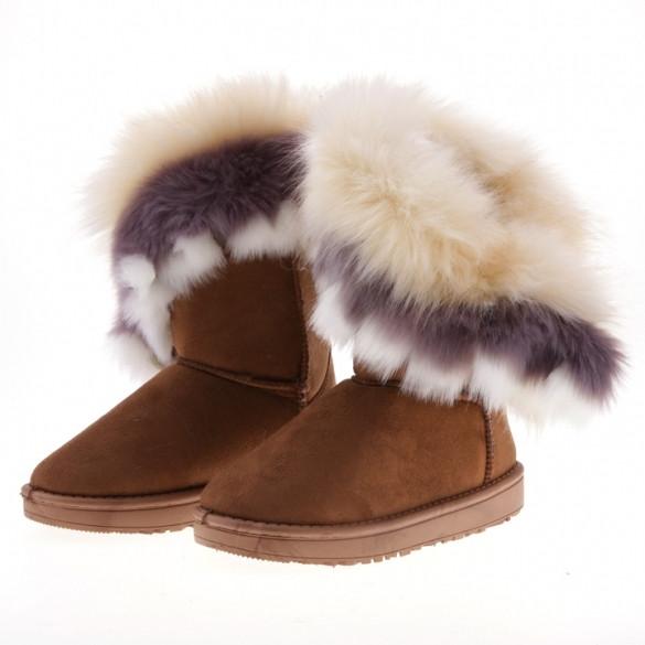 Fashion New Women's Autumn Winter Snow Boots Ankle Boots Warm Synthetic Fur Shoes 3 Colors