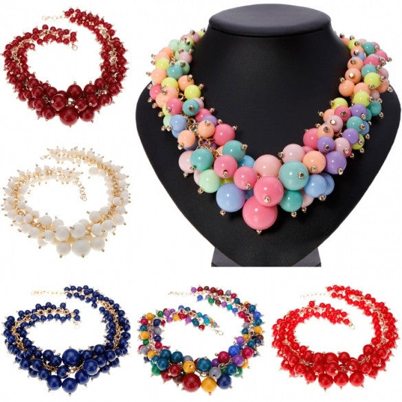 Hot Fashion Women's Candy Color Multi-chain Long Necklace Pendant
