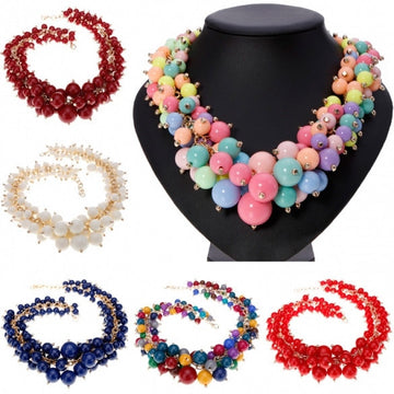 Hot Fashion Women's Candy Color Multi-chain Long Necklace Pendant
