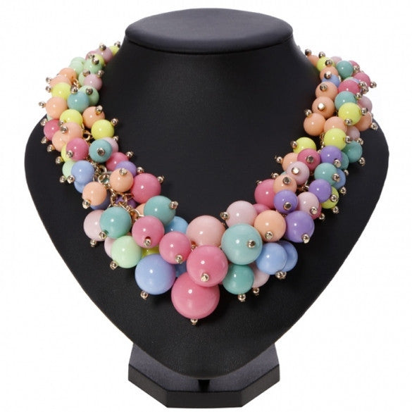 Hot Fashion Women's Candy Color Multi-chain Long Necklace Pendant