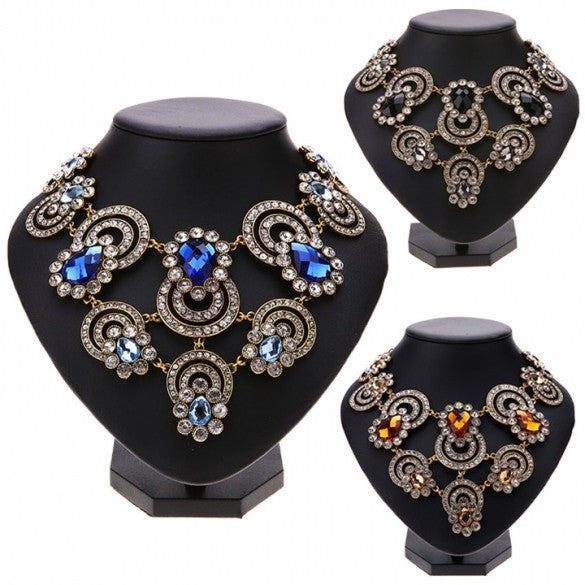 Hot Retro Style Women's Elegant Luxury Rhinestone Crystal Choker Necklace