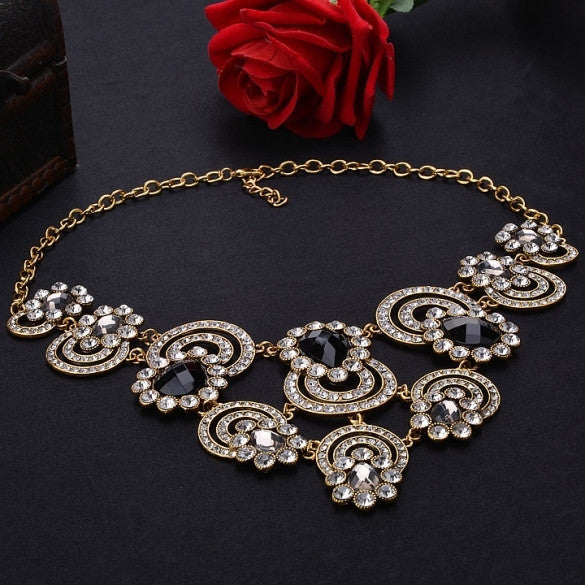 Hot Retro Style Women's Elegant Luxury Rhinestone Crystal Choker Necklace