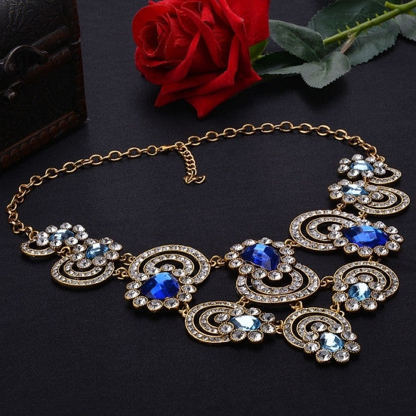 Hot Retro Style Women's Elegant Luxury Rhinestone Crystal Choker Necklace
