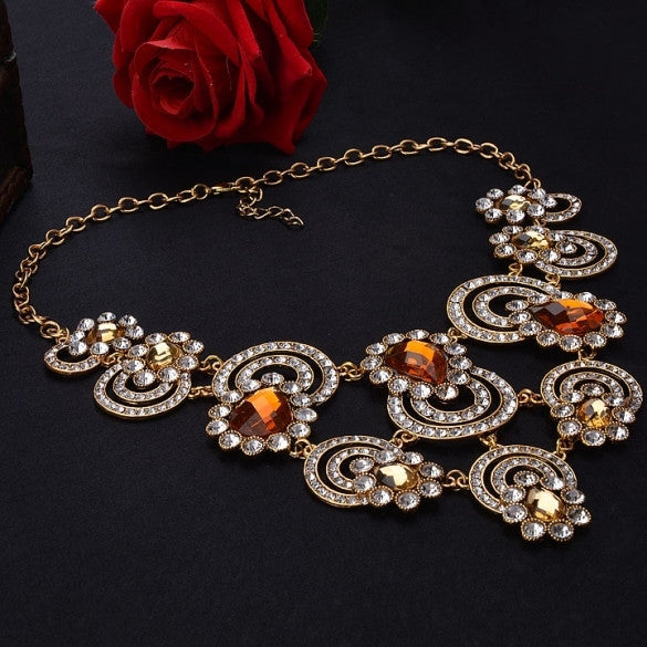 Hot Retro Style Women's Elegant Luxury Rhinestone Crystal Choker Necklace