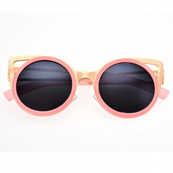 Lady Women's Retro Charming Round Lens Hollow Out Full Frame Sunglasses