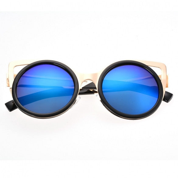  Lady Women's Retro Charming Round Lens Hollow Out Full Frame Sunglasses