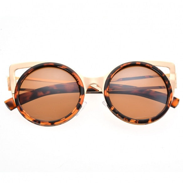  Lady Women's Retro Charming Round Lens Hollow Out Full Frame Sunglasses