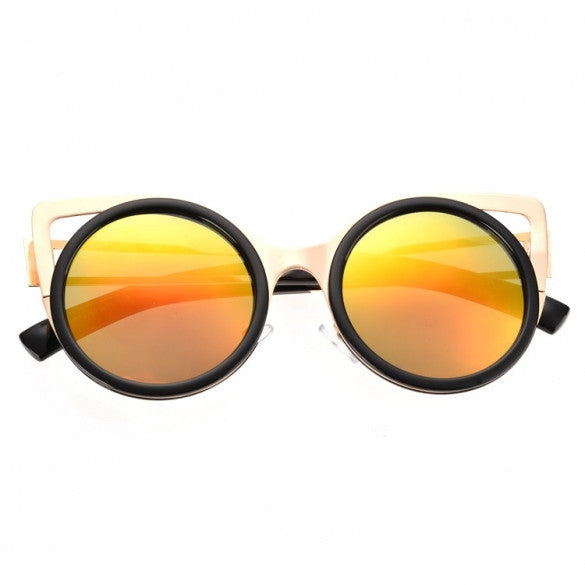  Lady Women's Retro Charming Round Lens Hollow Out Full Frame Sunglasses