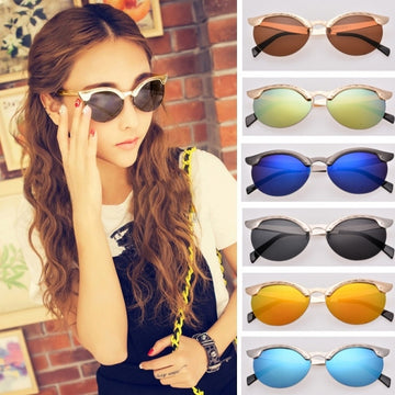 New Classic Retro Unisex Fashion Vintage Style Semi-Rimless Sunglasses