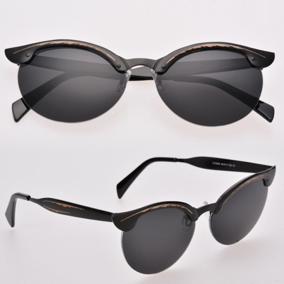 New Classic Retro Unisex Fashion Vintage Style Semi-Rimless Sunglasses