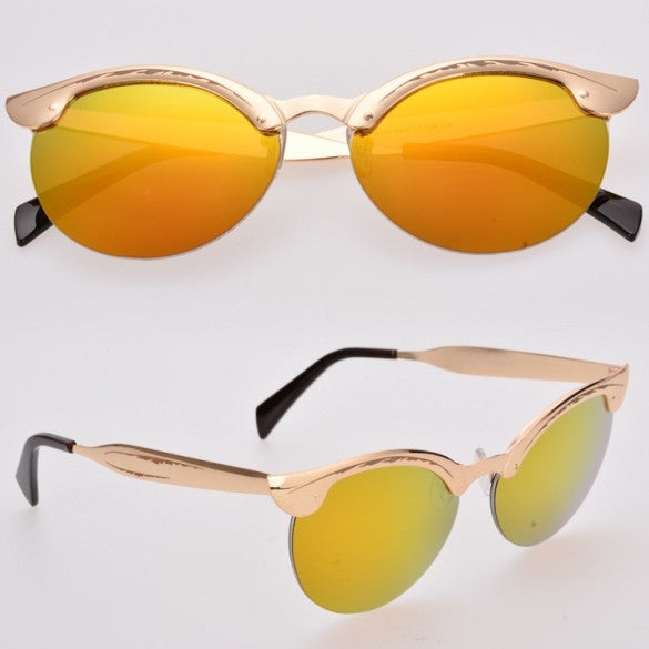 New Classic Retro Unisex Fashion Vintage Style Semi-Rimless Sunglasses