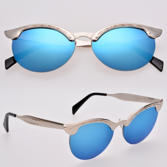 New Classic Retro Unisex Fashion Vintage Style Semi-Rimless Sunglasses