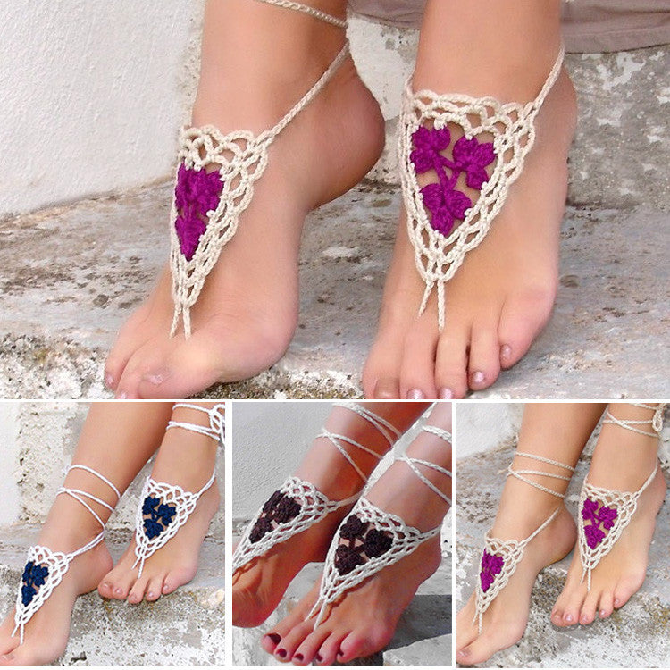 Hot Fashion Stylish Women Lady Barefoot Sandals Crochet Feet Ankle Anklet Chain
