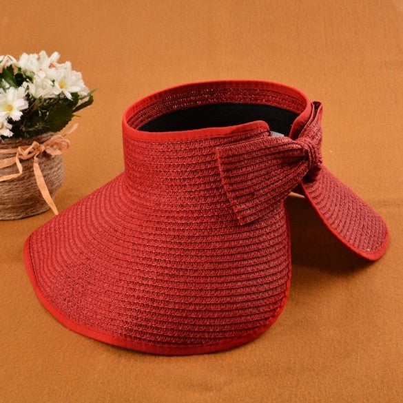 Ethnic Style Fashion Women Summer Floral Floppy Wide Brim Cap Bowknot Straw Beach Sun Hat