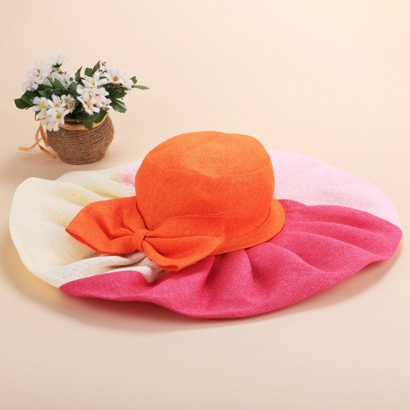Fashion Women And Girls Summer Bohemian Casual Bowknot Straw Wide Brim Beach Sun Hats