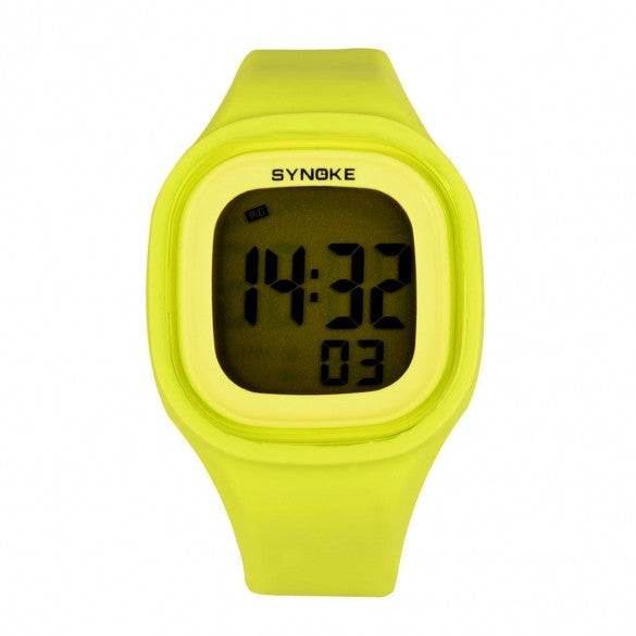 New Fashion Unisex Waterproof Silicone Candy Color Square LED Digital Casual Sports Wrist Watch