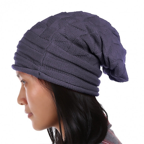 European Style Autumn Winter Fashion Unisex Knit Crochet Solid Warm Baggy Beanie Hat Oversized Slouch Cap