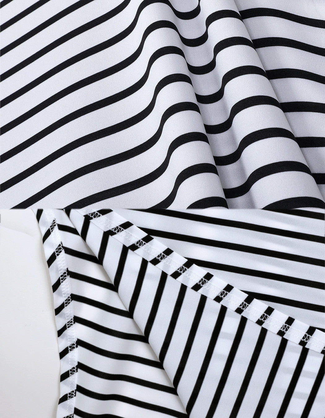 Loose One Shoulder Bat-wing Sleeve Stripe Irregular Plus Size Dress - May Your Fashion - 6