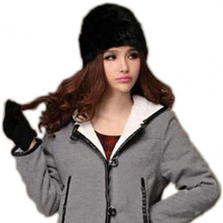 New Fashion Winter Warm Fluffy Fur Hat Head Knitted Beanie Ski Hat