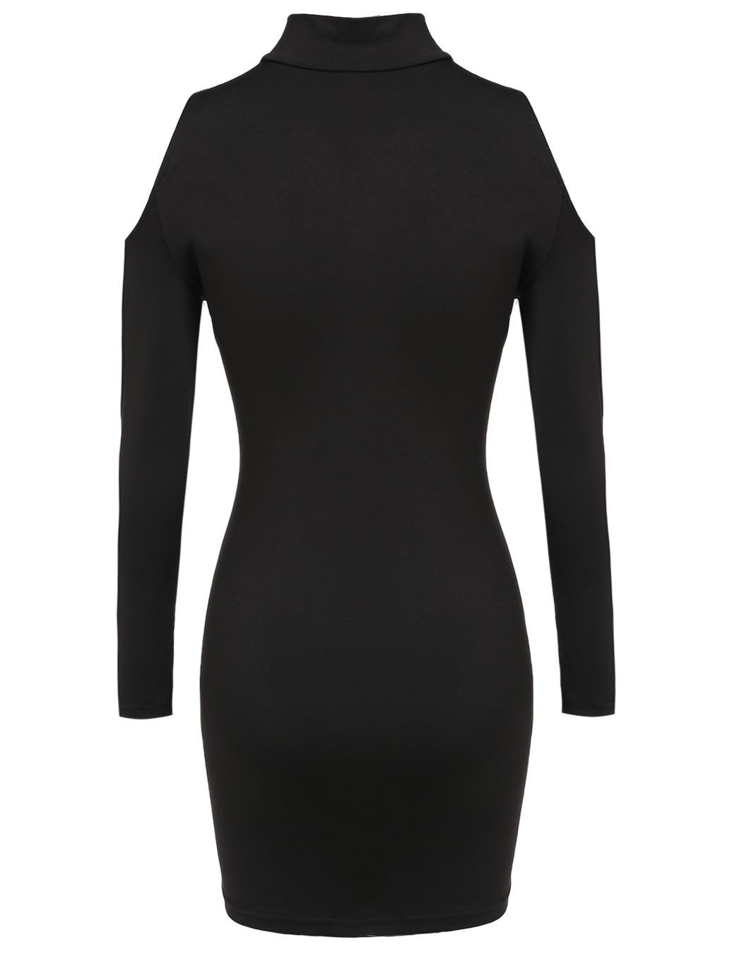 New Fashion Women Sexy Slim Bodycon Turtle Neck Off Shoulder Elastic Mini Dress - MeetYoursFashion - 5