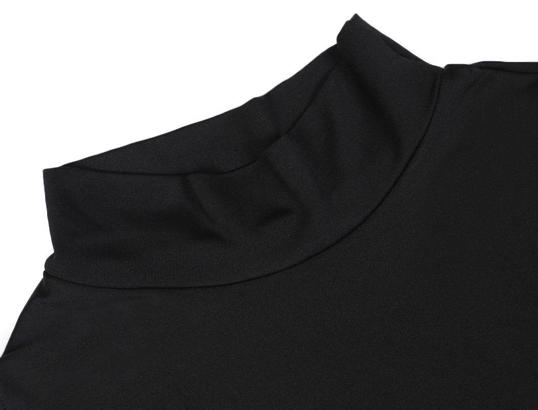 New Fashion Women Sexy Slim Bodycon Turtle Neck Off Shoulder Elastic Mini Dress - MeetYoursFashion - 6
