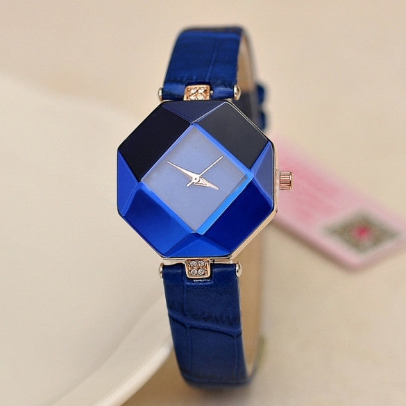 Fashion Women 3 Colors Ladies Watch Rhinestone Synthetic Leather Band Analog Quartz Casual Wristwatch - May Your Fashion - 3