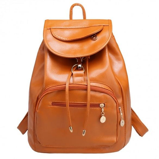 Women Backpack Vintage Style Solid School Soft Rucksack Bags - Oh Yours Fashion - 1