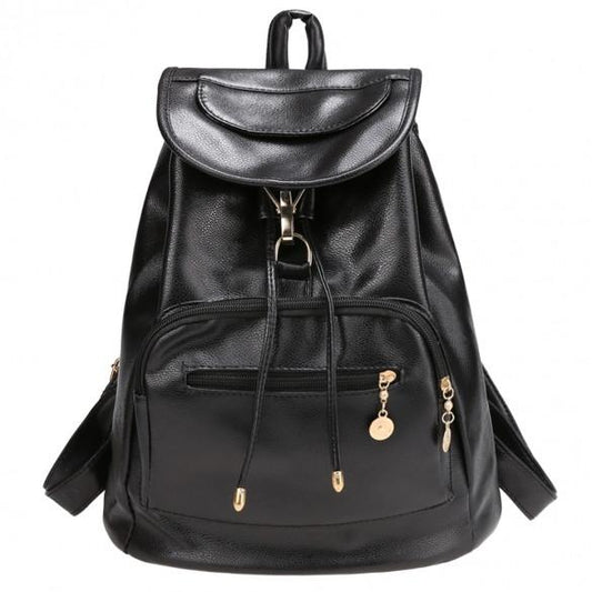Women Backpack Vintage Style Solid School Soft Rucksack Bags - Oh Yours Fashion - 2