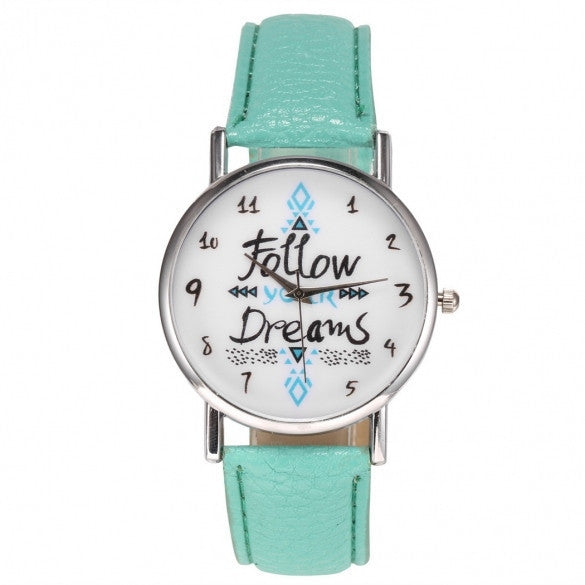 Fashion Women Leather Band Analog Quartz Wrist Watch - May Your Fashion - 1