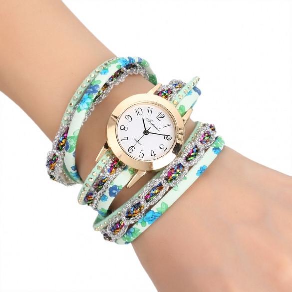 Women's Multi-Strap Bracelet Watch Round Dial Quartz Wrap Wristwatch