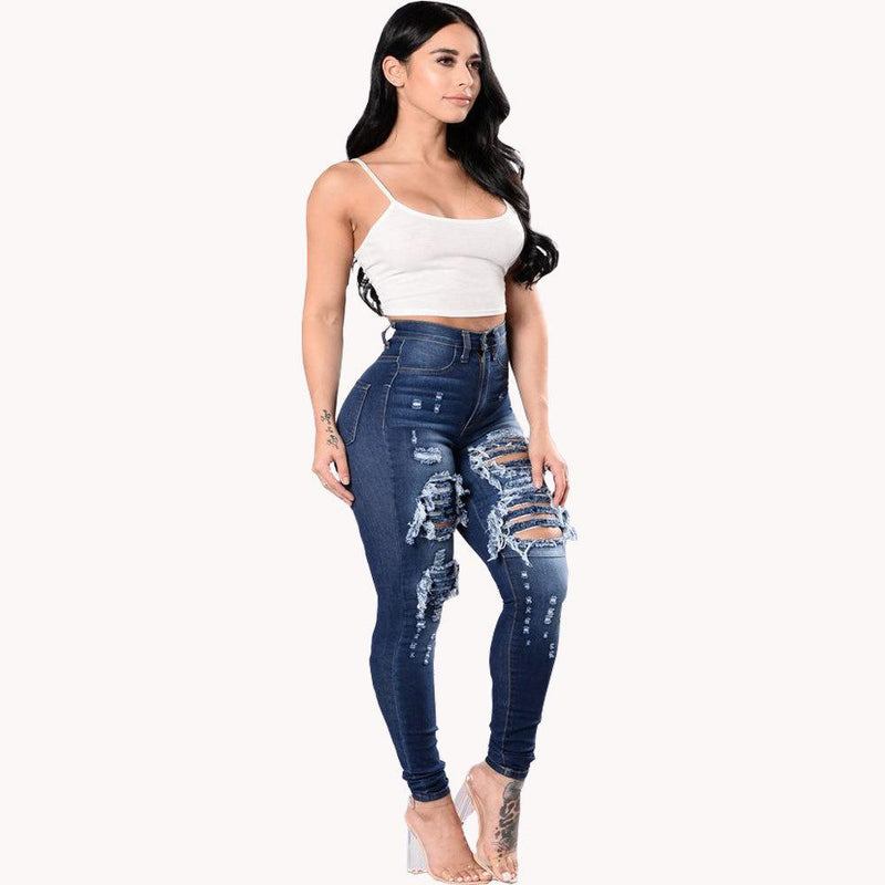 Beggar Style Cut Out Rough Holes Denim Pants Jeans – May Your Fashion