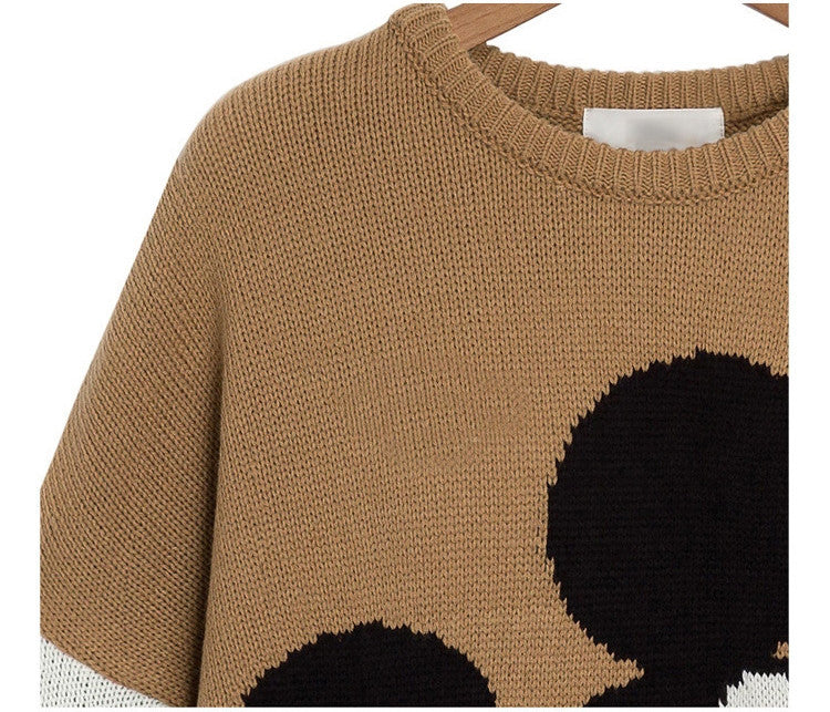 Mickey Print Fashion Scoop Long Sleeve Loose Students Sweater