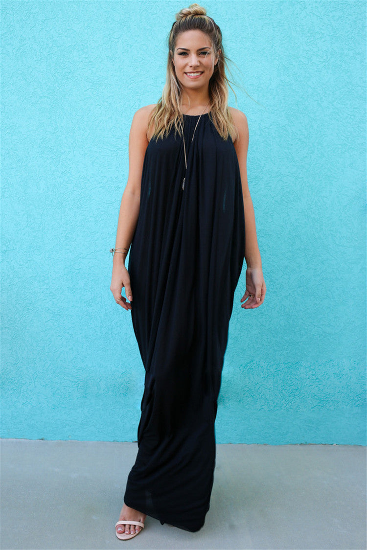 Spaghetti Straps Backless Scoop Long Dress