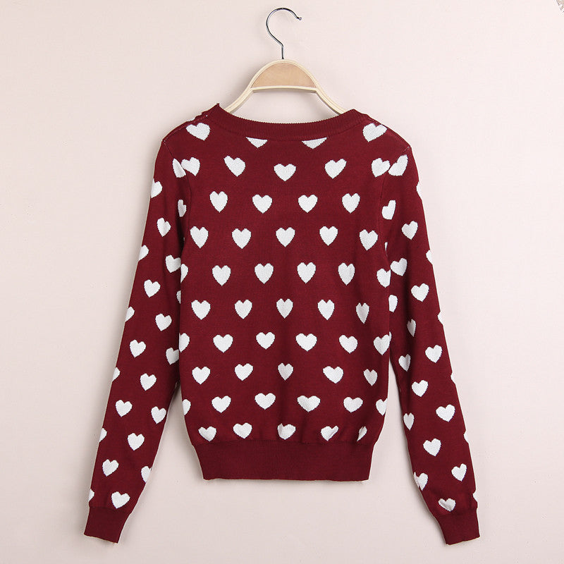 Korean Leisure Time Fashion Floral Knit Sweater
