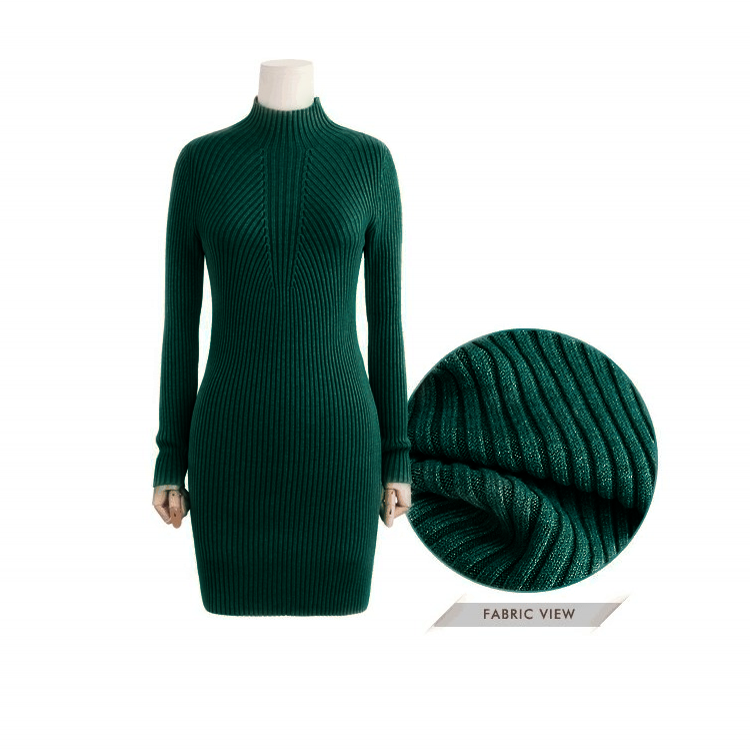 High Neck Bodycon Knitting Sweater Dress