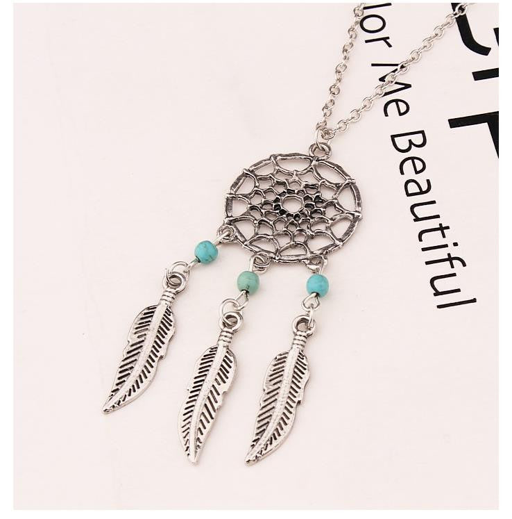 Europe Fashion Feather Clavicle Pendant Necklace