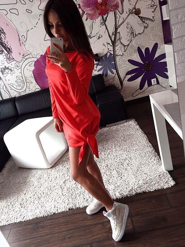Sexy Long Sleeves Loose Short Split Dress - MeetYoursFashion - 3