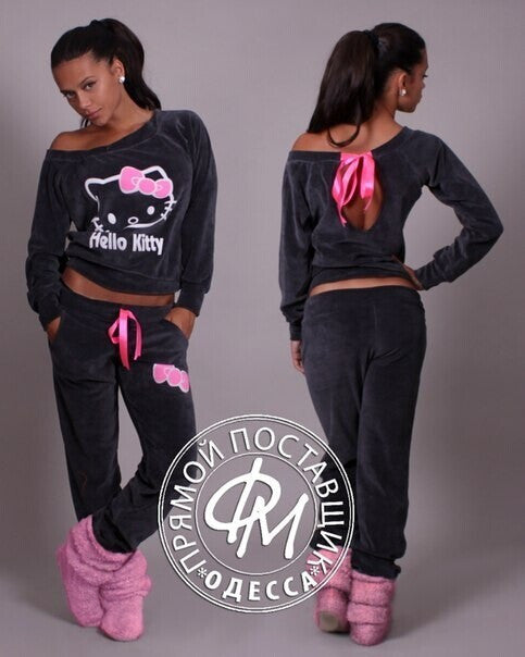 Hello Kitty Print T-shirt Pants Activewear Two Pieces Sports Suit - May Your Fashion - 6