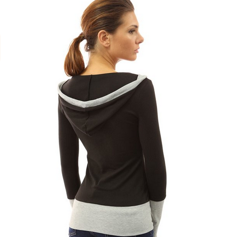 Splicing Pullover Hooded Slim Long Sleeve - May Your Fashion - 4