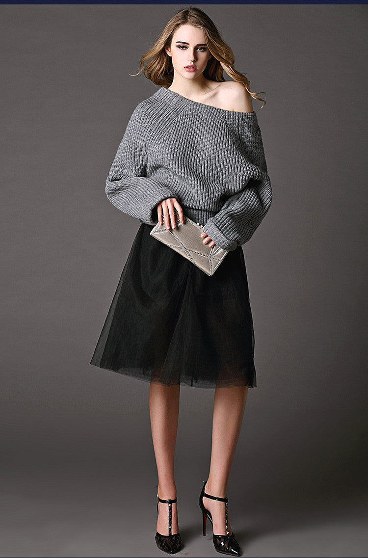Sexy Off Shoulder Loose Knitting Sweater