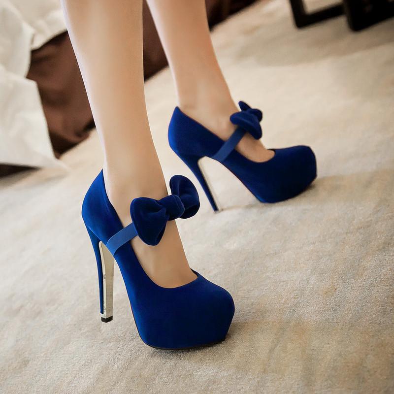 Sexy Bride Red Wedding Bowknot High Heels Shoes