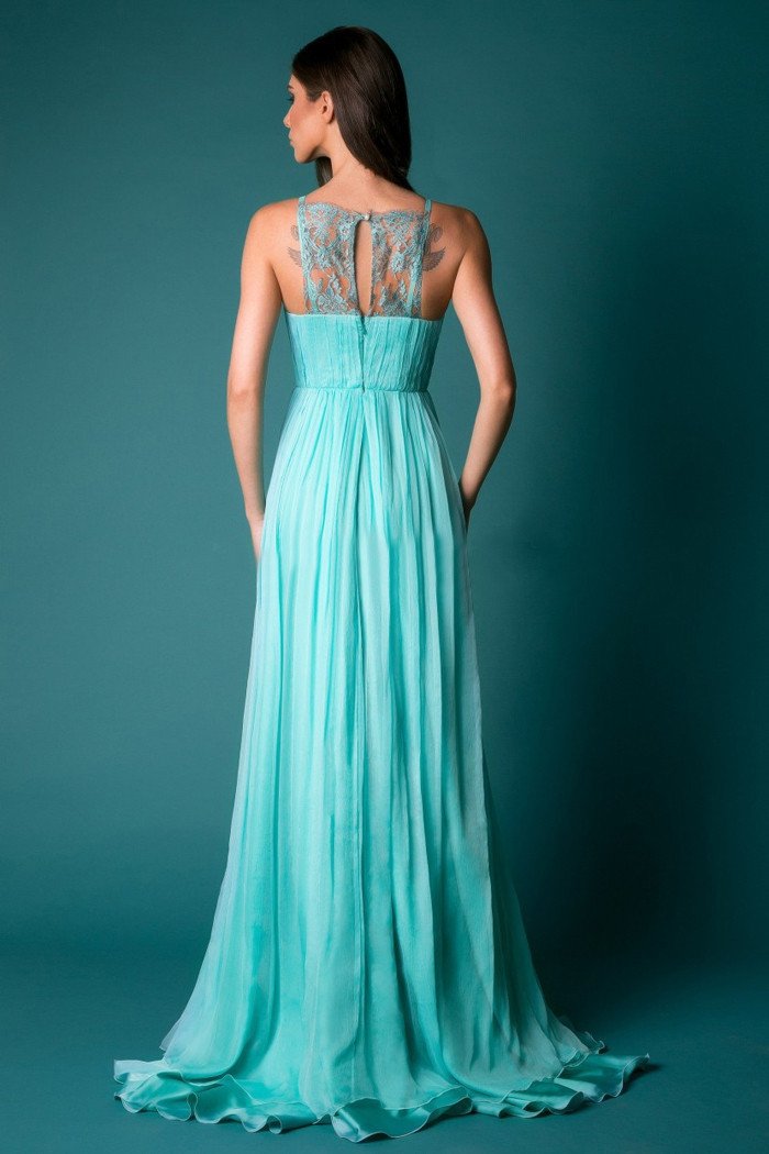 Lace Chiffon Patchworking Split Long Party Dress - MeetYoursFashion - 4