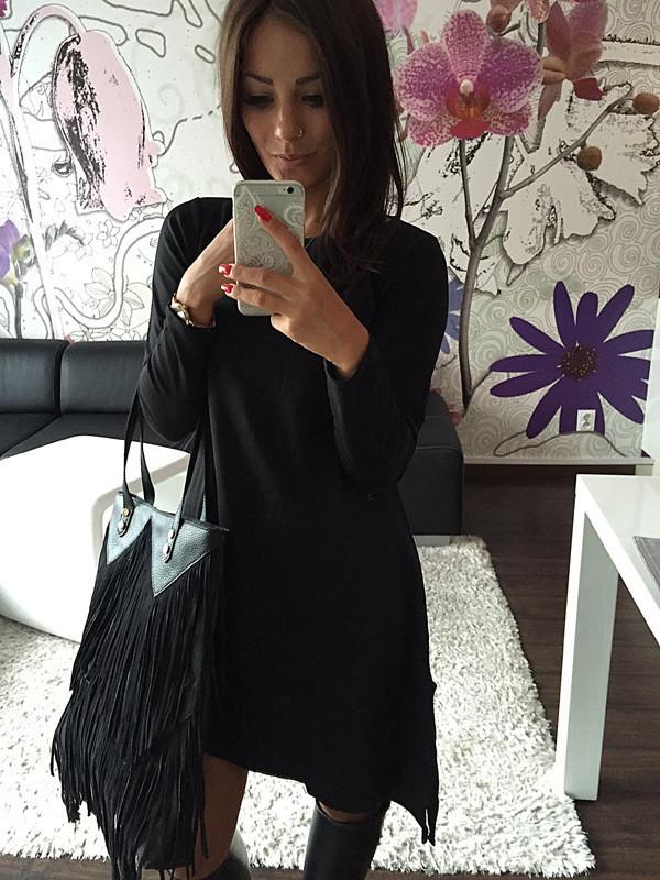 Sexy Long Sleeves Loose Short Split Dress - MeetYoursFashion - 5