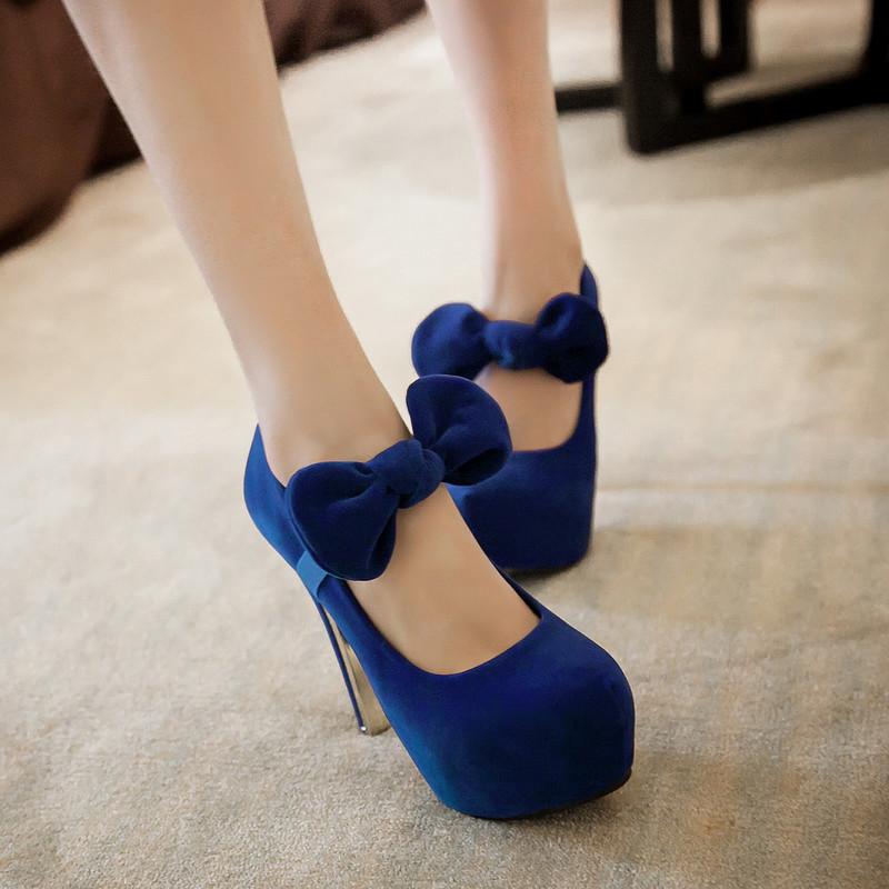 Sexy Bride Red Wedding Bowknot High Heels Shoes