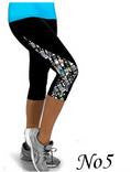 Flower Print Side Triangle Fashion 3/4 Pants Yoga Sport Leggings